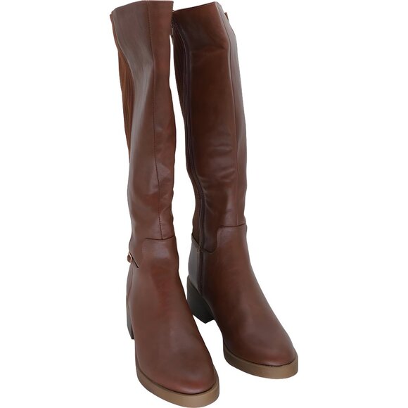 LifeStride Bristol High Shaft Boots Walnut Brown Faux Leather Women US 7.5M - Picture 1 of 6